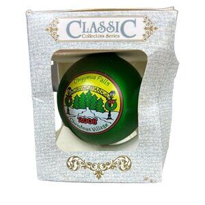 2008 Classic Collectors Series Green Christmas Ball Ornament Chippewa Falls Park